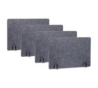 PATIKIL Desk Divider, 4 Set 24 x 16 Inch Acoustic Freestanding Desk Divider Desk Privacy Panel with 16 Pcs Support Feet for Library Office Workstation,Dark Grey