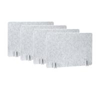 PATIKIL Desk Divider, 4 Set 24 x 16 Inch Acoustic Freestanding Desk Divider Desk Privacy Panel with 16 Pcs Support Feet for Library Office Workstation,Light Grey