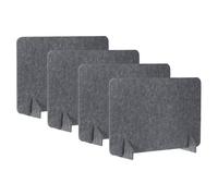 PATIKIL Desk Divider, 4 Set 24 x 16 Inch Acoustic Freestanding Desk Divider Desk Privacy Panel with 8 Pcs Support Feet for Library Office Workstation,Dark Grey