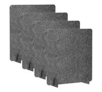 PATIKIL Desk Dividers 60 x 60cm, 4 Pack Desk Privacy Panel Freestanding Noise Reducing Partition Acoustic Panel with 2Pcs Support Feet for Testing Office Home Library, Dark Gray Style A