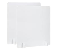 PATIKIL Desk Dividers 60x60cm, 2 Pack Desk Privacy Panel Freestanding Noise Reducing Partition Acoustic Panel with 4Pcs Support Feet for Testing Office Home Library, Pure White Style C