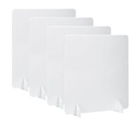 PATIKIL Desk Dividers 60x60cm, 4 Pack Desk Privacy Panel Freestanding Noise Reducing Partition Acoustic Panel with 2Pcs Support Feet for Testing Office Home Library, Pure White Style A