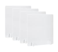 PATIKIL Desk Dividers 60x60cm, 4 Pack Desk Privacy Panel Freestanding Noise Reducing Partition Acoustic Panel with 4Pcs Support Feet for Testing Office Home Library, Pure White Style C