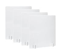 PATIKIL Desk Dividers 60x60cm, 4 Pack Desk Privacy Panel Freestanding Noise Reducing Partition Acoustic Panel with 4Pcs Support Feet for Testing Office Home Library, Pure White Style B