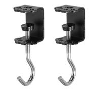 PATIKIL Desk Hook, 2Pcs Desk Mount Bag Holder Hook Cat Claws J Hooks for Hanging Bag Backpack Under Desk Clamp Purse Adjustable Headphone Table Closet Door Under Counter, Black