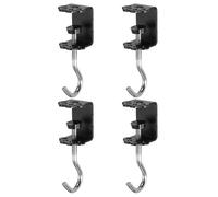 PATIKIL Desk Hook, 4Pcs Desk Mount Bag Holder Hook Cat Claws J Hooks for Hanging Bag Backpack Under Desk Clamp Purse Adjustable Headphone Table Closet Door Under Counter, Black
