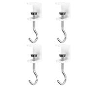 PATIKIL Desk Hook, 4Pcs Desk Mount Bag Holder Hook Cat Claws J Hooks for Hanging Bag Backpack Under Desk Clamp Purse Adjustable Headphone Table Closet Door Under Counter, White