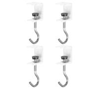 PATIKIL Desk Hook, 4Pcs Desk Mount Bag Holder Hook Rabbit J Hooks for Hanging Bag Backpack Under Desk Clamp Purse Adjustable Headphone Table Closet Door Under Counter, White