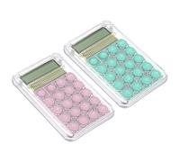 PATIKIL Desktop Calculator, 2 Pack Large 8 Digit LCD Display Mini Pocket Portable Desk Calculator Standard Function for Home Office Style 1, Pink Green