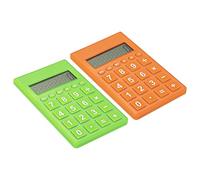 PATIKIL Desktop Calculator, 2 Pack Large 8 Digit LCD Display Portable Desk Calculator Standard Function for Home Office Style 2, Orange Green