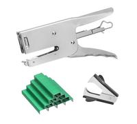 PATIKIL Desktop Stapler Heavy Duty, 1 Set Handheld Plier Stapler No Jam with Staples Remover and 1000 Green 26/6 Staples Set for Office Supplies Workplace Paperwork Cardboard
