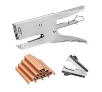 PATIKIL Desktop Stapler Heavy Duty, 1 Set Handheld Plier Stapler No Jam with Staples Remover and 1000 Rose Gold 26/6 Staples Set for Office Supplies Workplace Paperwork Cardboard