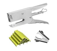 PATIKIL Desktop Stapler Heavy Duty, 1 Set Handheld Plier Stapler No Jam with Staples Remover and 1000 Yellow 26/6 Staples Set for Office Supplies Workplace Paperwork Cardboard