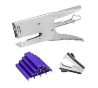 PATIKIL Desktop Stapler Heavy Duty, 1 Set Handheld Plier Stapler No Jam with Staples Remover and 1000 Purple 26/6 Staples Set for Office Supplies Workplace Paperwork Cardboard