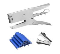 PATIKIL Desktop Stapler Heavy Duty, 1 Set Handheld Plier Stapler No Jam with Staples Remover and 1000 Blue 26/6 Staples Set for Office Supplies Workplace Paperwork Cardboard