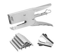 PATIKIL Desktop Stapler Heavy Duty, 1 Set Handheld Plier Stapler No Jam with Staples Remover and 1000 Silver 26/6 Staples Set for Office Supplies Workplace Paperwork Cardboard