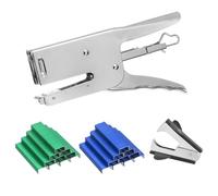 PATIKIL Desktop Stapler Heavy Duty, 1 Set Handheld Plier Stapler No Jam with Staples Remover and 2000 Green & Blue 26/6 Staples Set for Office Supplies Workplace Paperwork Cardboard