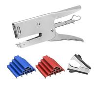 PATIKIL Desktop Stapler Heavy Duty, 1 Set Handheld Plier Stapler No Jam with Staples Remover and 2000 Blue & Red 26/6 Staples Set for Office Supplies Workplace Paperwork Cardboard