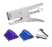 PATIKIL Desktop Stapler Heavy Duty, 1 Set Handheld Plier Stapler No Jam with Staples Remover and 2000 Purple & Blue 26/6 Staples Set for Office Supplies Workplace Paperwork Cardboard