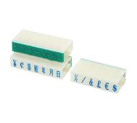 PATIKIL Detachable Character Stamp, 13mm Plastic 20 Digits Font Size 2 Date Currency Math Combination Set for Card Tag Scrapbook Craft Making Teaching