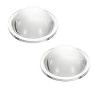 PATIKIL Diameter 44.5mm Flat Convex Lens, 2 Pcs Height 19mm High Borosilicate Glass LED Optical Convex Condenser Lens with Edge for Flashlight Car Bike Head Lamp Spotlight, Clear 2.5mm