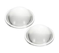 PATIKIL Diameter 64mm Flat Convex Lens, 2 Pcs Height 25mm High Borosilicate Glass LED Optical Convex Condenser Lens with Edge for Flashlight Car Bike Head Lamp Spotlight, Clear 3.2mm