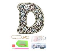 PATIKIL Diamond Art Keychains, 1 PCS Diamond Art Painting Letters Keychains Initial Alphabet Kit DIY Crystal Rhinestones Key Chain 5D for Gift Christmas, D
