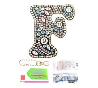 PATIKIL Diamond Art Keychains, 1 PCS Diamond Art Painting Letters Keychains Initial Alphabet Kit DIY Crystal Rhinestones Key Chain 5D for Gift Christmas, F