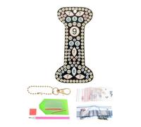 PATIKIL Diamond Art Keychains, 1 PCS Diamond Art Painting Letters Keychains Initial Alphabet Kit DIY Crystal Rhinestones Key Chain 5D for Gift Christmas, I