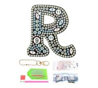 PATIKIL Diamond Art Keychains, 1 PCS Diamond Art Painting Letters Keychains Initial Alphabet Kit DIY Crystal Rhinestones Key Chain 5D for Gift Christmas, R