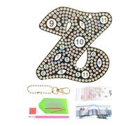 PATIKIL Diamond Art Keychains, 1 PCS Diamond Art Painting Letters Keychains Initial Alphabet Kit DIY Crystal Rhinestones Key Chain 5D for Gift Christmas, Z