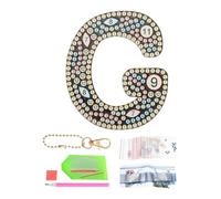 PATIKIL Diamond Art Keychains, 1 PCS Diamond Art Painting Letters Keychains Initial Alphabet Kit DIY Crystal Rhinestones Key Chain 5D for Gift Christmas, G