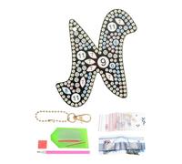 PATIKIL Diamond Art Keychains, 1 PCS Diamond Art Painting Letters Keychains Initial Alphabet Kit DIY Crystal Rhinestones Key Chain 5D for Gift Christmas, N