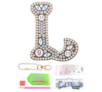PATIKIL Diamond Art Keychains, 1 PCS Diamond Art Painting Letters Keychains Initial Alphabet Kit DIY Crystal Rhinestones Key Chain Double Sided 5D for Gift Christmas, L