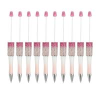 PATIKIL Diamond Beadable Pens, 10 Pcs Gradient Plastic Black Ink Bead Pen Creative DIY Ballpoint Pens for Teacher Office DIY Crafts Party Decorations Handmade Supplies, Red/White/Pink