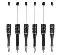PATIKIL Diamond Beadable Pens, 6 Pcs Plastic Black Ink Bead Pen Creative DIY Ballpoint Pens for Teacher Office DIY Crafts Party Decorations Handmade Supplies, Black