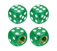 PATIKIL Dice Tire Valve Stem Caps, 4PCS Universal Plastic Dust-proof Tire Valve Stem Covers for Cars SUV Trucks Bikes Motorcycles Bicycles, Green