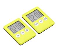 PATIKIL Digital Timer, 2Pcs Small Count Down/UP Clock with Magnetic, Big LCD Display Loud Sounds Minute Second Kitchen Timer for Games, Cooking, Yellow