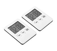 PATIKIL Digital Timer, 2Pcs Small Count Down/UP Clock with Magnetic, Big LCD Display Loud Sounds Minute Second Kitchen Timer for Games, Cooking, White