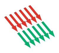 PATIKIL Directional Arrow Sticker, 12 Pack PVC Removable Self Adhesive Waterproof Floor Decal Wall Marking Sign for Road Instructions, Red/Green