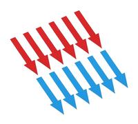 PATIKIL Directional Arrow Sticker, 24 Pack PVC Removable Self Adhesive Waterproof Floor Decal Wall Marking Sign for Road Instructions, Red/Blue