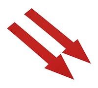 PATIKIL Directional Arrow Sticker, 40 Pack Self Adhesive Waterproof Floor Decal Wall Marking Sign for Road Instructions, Red