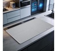 PATIKIL Dish Drying Mat, 24 x 16 Inch Silicone Heat Resistant Drying Pad Stove Top Cover for Kitchen Counter Sink Stove Refrigerator Drawer Liner, Light Gray
