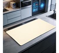 PATIKIL Dish Drying Mat, 24 x 16 Inch Silicone Heat Resistant Drying Pad Stove Top Cover for Kitchen Counter Sink Stove Refrigerator Drawer Liner, Cream White