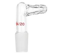 PATIKIL Distillation Adapter, 1 Pcs 90 Degree 14/20 Borosilicate Glass Outer and Inner Bend Joint Part for Laboratory Distillation Supply, 10.5mm / 0.41"