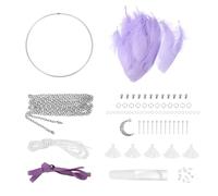 PATIKIL DIY Dream Catcher Kit, Making Dream Catcher Supplies Wall Hanging Handmade Dream Catcher Kits for Beginner Style 5, Dark Purple