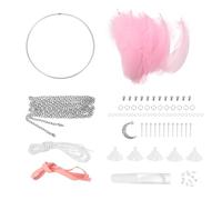 PATIKIL DIY Dream Catcher Kit, Making Dream Catcher Supplies Wall Hanging Handmade Dream Catcher Kits for Beginner Style 5, Pink