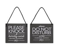 PATIKIL Do Not Disturb Door Hanger Sign, PVC Double Sided Reversible Do Not Disturb and Please Knock Door Sign Decor for Office, Meeting, Session, Home, Recording, Black, 6" x 6"