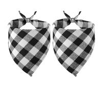 PATIKIL Dog Bandana, 48 x 34 cm Cat Scarf Buffalo Plaid Printing Triangle Handkerchief Accessories Adjustable Bibs Washable, (White), Intended for Small Medium, Large Pet/Puppies