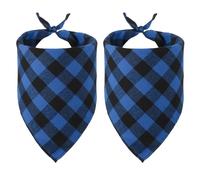 PATIKIL Dog Bandana, 70 x 48 cm Cat Scarf Buffalo Plaid Printing Triangle Handkerchief Accessories Adjustable Bibs Washable, (Navy Blue), Intended for Small Medium, Large Pet/Puppies